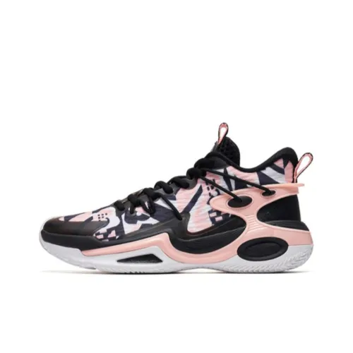 QIAODAN Grind 4 TEAM Амортизаторы Устойчивые к истиранию Нижний слой Баскетбольные кроссовки Мужской Черный Hot Розовый