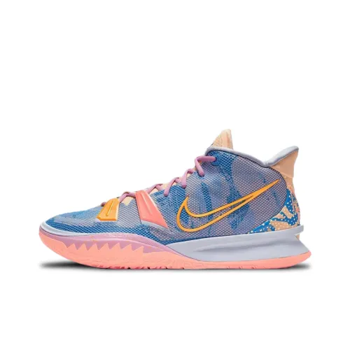 nike Kyrie 7 PH EP 'Expressions' MID Топ Баскетбольные кроссовки для игры Унисекс Синий Розовый Азиатская версия