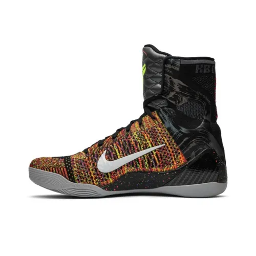 Nike Kobe 9 Elite Masterpiece High Топ Мужские Баскетбольные Кроссовки для Игры Черные Серебряные