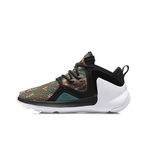 LiNing APOSTLE Light Амортизация Противоскользящий Устойчивый к истиранию Поддержка MID Топ Баскетбольные кроссовки Унисекс Зеленый Черный