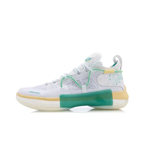 LiNing Blitz 6 Premium Амортизаторы противоскользящие устойчивые к истиранию MID Топ Баскетбольные кроссовки Мужские Белые Зеленые