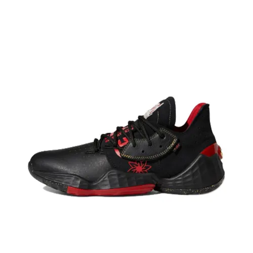 Adidas Harden Vol. 4 Slip-resistant Abrasion-resistant Low-top Basketball Shoes Men's Black Red Adidas Harden Vol. 4 Противоскользящие Устойчивые к истиранию Низкие Баскетбольные Кроссовки Мужские Черный Красный