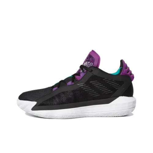 Adidas D Lillard 6 Dame 6 Амортизаторы Устойчивость к истиранию Низкий Топ Баскетбольные кроссовки Мужские Черный Фиолетовый