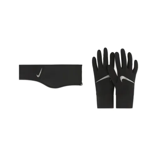 NIKE Полиэстер, Спандекс, Нейлон, Полиуретан Спортивные перчатки Черные Женские