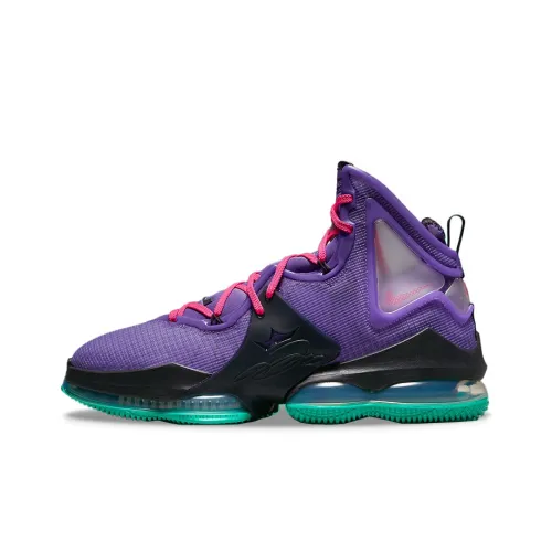 Nike Lebron 19 EP 'Фиолетовый Бирюзовый' Высокие Баскетбольные Кроссовки Мужские Фиолетовые Азиатская Версия