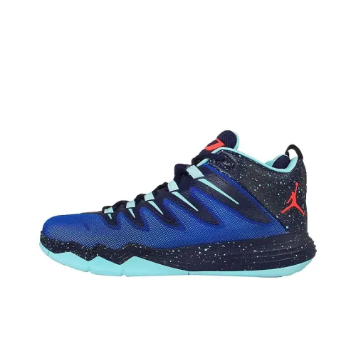 Jordan CP3 9 Paul 9 Устойчивость к истиранию Покрытие Поддержка MID Баскетбольные кроссовки Мужской Синий