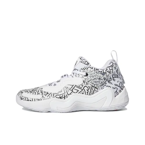 Adidas D.O.N. Issue #3 Slip-resistant Abrasion-resistant Low-top Basketball Shoes Unisex White Adidas D.O.N. Issue #3 Противоскользящие Устойчивые к истиранию Низкие Баскетбольные Кроссовки Унисекс Белые