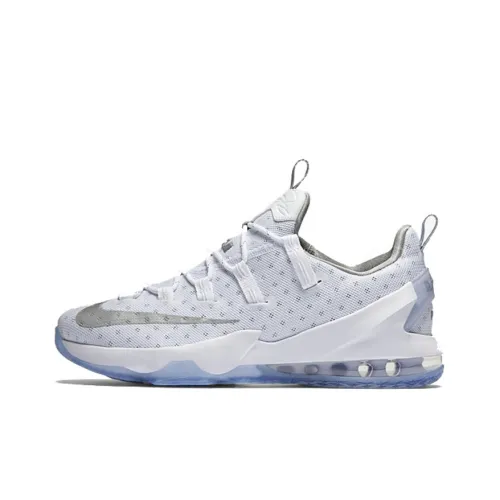 Nike Lebron 13 Low Металлический Серебряный Нескользящий Легкий Низкий Топ Баскетбольные Кроссовки для Игры Мужской Белый