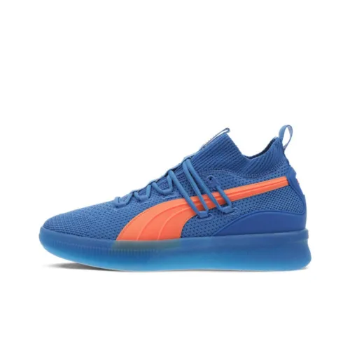 PUMA Clyde Court Городской Пачка New York Knicks New York Knicks MID Топ Баскетбольные кроссовки Мужской Синий Оранжевый
