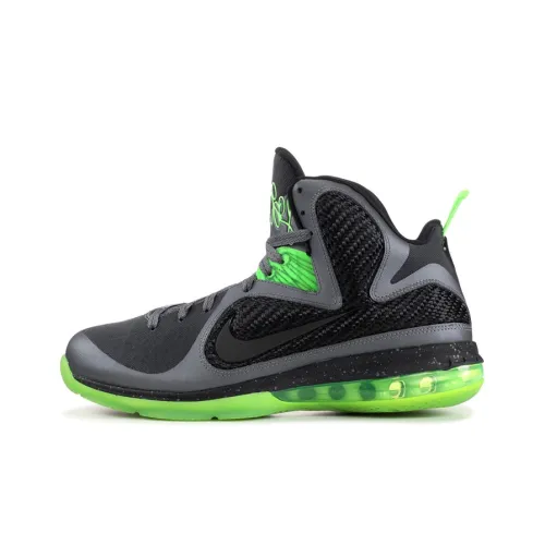 Nike Lebron 9 Dunkman Амортизация и Покрытие, устойчивое к износу, Высокие Баскетбольные Кроссовки Мужские Черные и Зеленые