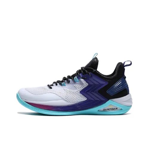 361° QU!KFOAM Амортизаторы Slip-resistant и устойчивые к истиранию MID Баскетбольные кроссовки Мужские Белый Синий Фиолетовый