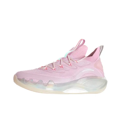 XTEP Амортизаторы Shock Slip-Resistant Abrasion-Resistant Дышащие Низкие Баскетбольные Кроссовки для Игры Мужские Персиково-Розовые