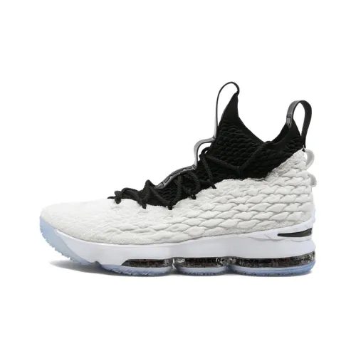 Nike Lebron 15 Graffiti James 15 Нон-Слип Легкий Высокий Топ Баскетбольные Кроссовки для Игры Унисекс Черный Белый