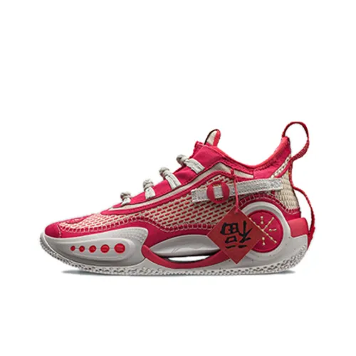 LINING WOW 9 Устойчивый к истиранию Bottom Resistant MID Баскетбольные кроссовки для игры Мужской WIN Красный