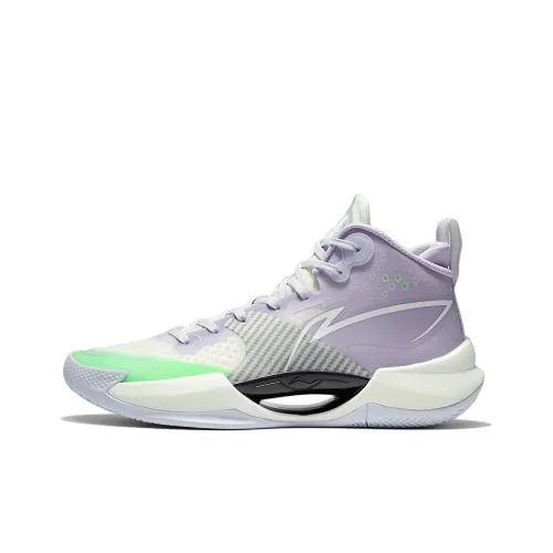 LINING Амортизация Устойчивость к истиранию Дышащий Покрытие Поддержка MID Баскетбольные кроссовки Сиреневый