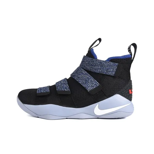 Nike Zoom Soldier 11 Амортизаторы Slip-resistant MID Баскетбольные кроссовки для игры Мужские Черный Фиолетовый