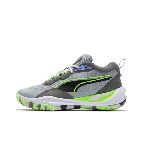 PUMA Slip-resistant Abrasion-resistant Low-top Basketball Shoes Men's Gray Green PUMA Противоскользящие Аbrasion-resistant Низкие Кеды для баскетбола Мужские Серый Зеленый