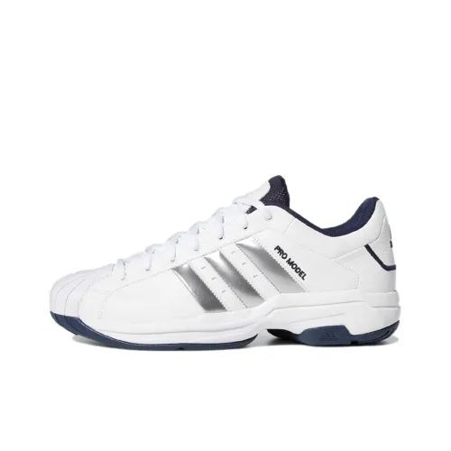 Adidas PRO Model 2G Slip-resistant Abrasion-resistant Low-top Basketball Shoes Unisex White Adidas PRO Model 2G Противоскользящие Устойчивые к истиранию Низкие Кеды для баскетбола Унисекс Белый