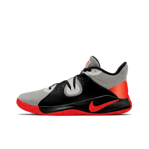 Nike Fly.By Mid Амортизация Противоскользящее покрытие MID Топ Баскетбольные кроссовки Мужской Серый Черный Красный