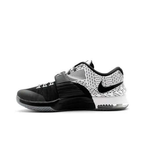 Nike KD 7 BHM 2015 Нелипкий Легкий Низкий Топ Баскетбольные Кроссовки Мужской Черный Белый