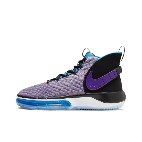 Nike AlphaDunk Нескользящий Легкий Высокий Топ Баскетбольные Кроссовки Мужские Синий Фиолетовый