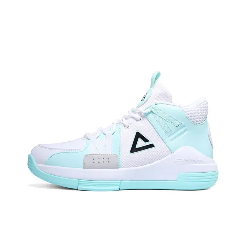 PEAK Шокабсорберы Slip-resistant Abrasion-resistant High Top Баскетбольные кроссовки Мужские Белые Зеленые