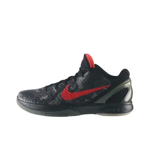 Nike Zoom Kobe 6 Амортизация Низкий Топ Баскетбольные Кроссовки Мужские Черный Красный