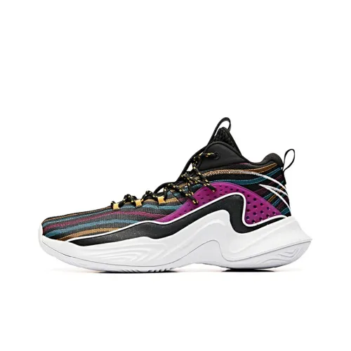 ANTA KT Амортизаторы Устойчивый к истиранию MID Баскетбольные кроссовки Мужской Черный Синий Желтый