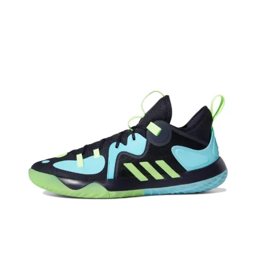 Adidas Harden Stepback 2 Slip-Resistant Abrasion-Resistant Low-Top Баскетбольные кроссовки Унисекс Синий Зеленый
