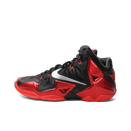 Nike Lebron 11 Нескользящий Легкий MID Баскетбольные кроссовки Мужской Черный Красный