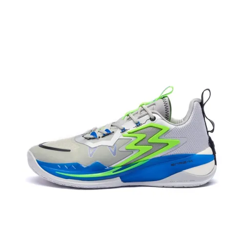 361° Big3 3,0 Амортизация Износостойкий Низкий Топ Баскетбольные Кроссовки для Игры Мужской Серебристо-Белый Бирюзовый