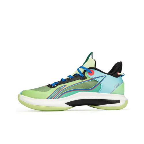 LINING Низкие баскетбольные кроссовки для игры Мужские Зеленый Синий