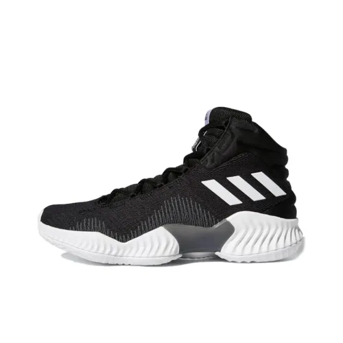 Adidas Pro Bounce 2018 Амортизаторы Slip-resistant MID Топ Баскетбольные кроссовки для игры Мужской Черный белый