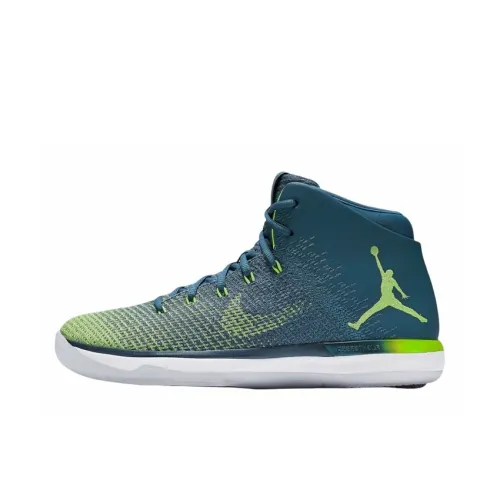 Jordan Air Джордан 31 Rio High Top Баскетбольные кроссовки для игры Мужской Желтый Зеленый