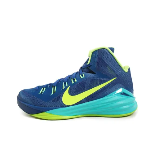 Nike Hyperdunk 2014 Амортизаторы Slip-resistant High Топ Баскетбольные кроссовки Мужской Синий Желтый