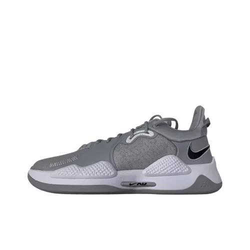 Nike PG 5 TB Wolf GREY Black Амортизаторы Устойчивый к истиранию Низкий Топ Баскетбольные кроссовки Мужской Серый