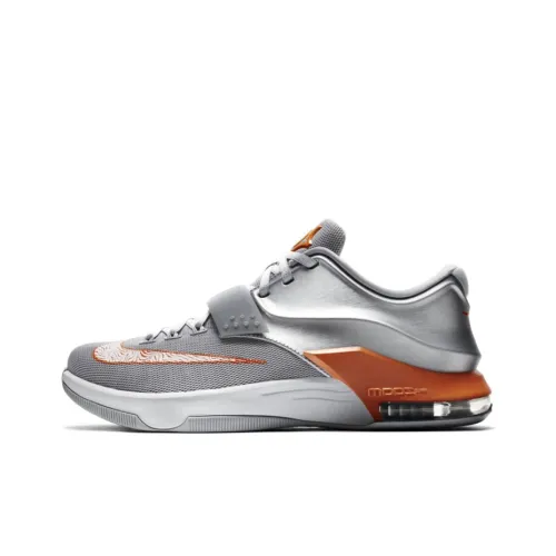Nike KD 7 'Texas Longhorns' KD 7 Нескользящий Легкий Низкий Топ Баскетбольные Кроссовки для Игры Мужской Серебристо-Белый Оранжевый