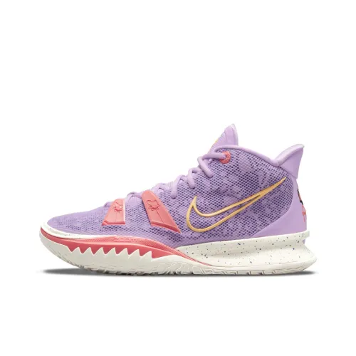 Nike Kyrie 7 MID Топ Баскетбольные кроссовки для игры Унисекс Лаванда Азиатская Версия