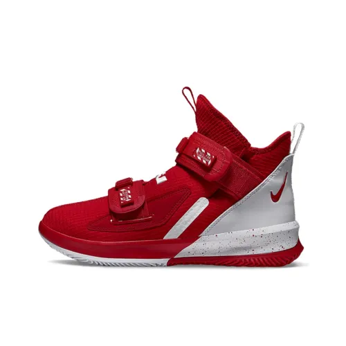 Nike Zoom Soldier 13 LeBron SFG Команда Амортизация Износостойкие Высокие Баскетбольные Кроссовки для Игры Мужские Красно-белые