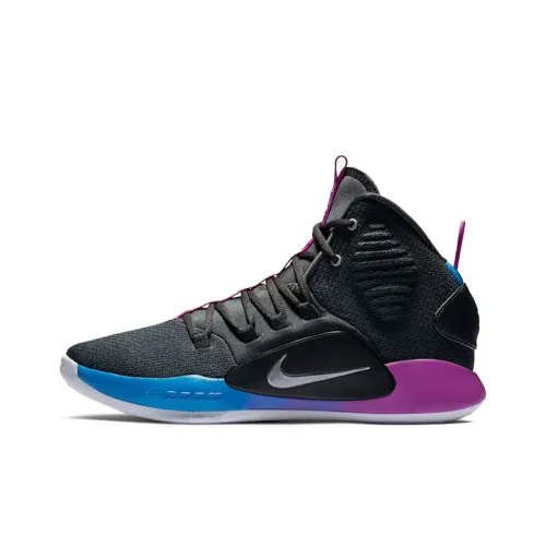 Nike Hyperdunk X HD MID Топ Баскетбольные кроссовки для игры Мужской Черный фиолетовый синий