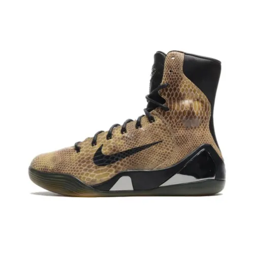 Nike Kobe 9 EXT High Snakeskin противоскользящие устойчивые к истиранию легкие высокие баскетбольные кроссовки мужские коричневые