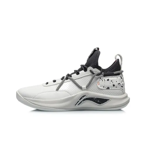 LiNing Speed Team Амортизаторы Slip-resistant и устойчивые к истиранию Низкий топ Баскетбольные кроссовки Мужские Silver White