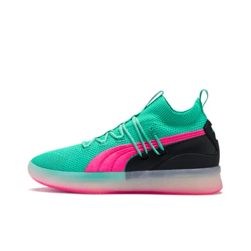 PUMA Clyde Court Амортизация Баланс Высокий Топ Баскетбольные Кроссовки Мужские Зеленый Красный