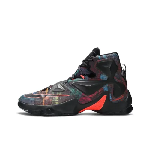 Nike Lebron 13 Akronite Джеймс 13 Non Slip Легкий Высокий Топ Баскетбольные кроссовки для игры Мужской Черный Многоцветный