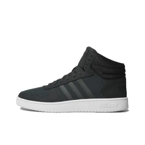 ADIDAS NEO Hoops 2,0 MID Устойчивый к истиранию Нижний устойчивый к истиранию MID Баскетбольные кроссовки Мужской Угольный черный