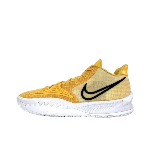 Nike Kyrie 4 Shock Absorbers Нижняя юбка Резистентный MID Топ Баскетбольные кроссовки для игры Мужской Желтый Белый