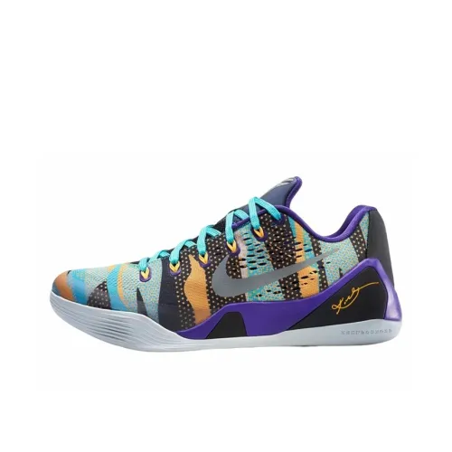 Nike Kobe 9 EM Low Unleashed Anti-Slip Легкий Низкий Топ Баскетбольные Кроссовки для Игры Мужской Черный Многоцветный