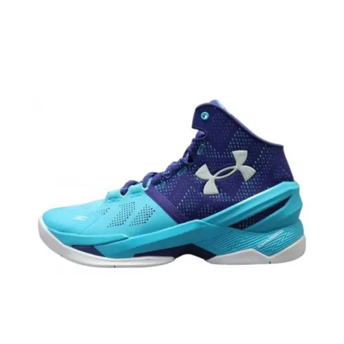 Under Armour Curry 2 Curry 2 Father To Son Нескользящий Легкий MID Баскетбольные кроссовки для игры Мужской Синий Фиолетовый
