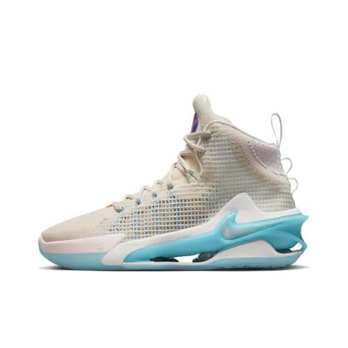 Nike Air Zoom GT Jump EP Slip-on Устойчивый к истиранию Высокий топ Баскетбольные кроссовки Мужской Бежевый Белый Синий