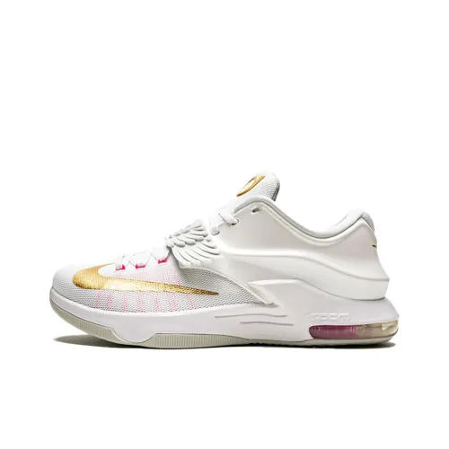 Nike KD 7 Aunt Pearl Color KD Нескользящий Легкий Низкий Топ Баскетбольные кроссовки Мужской Белый